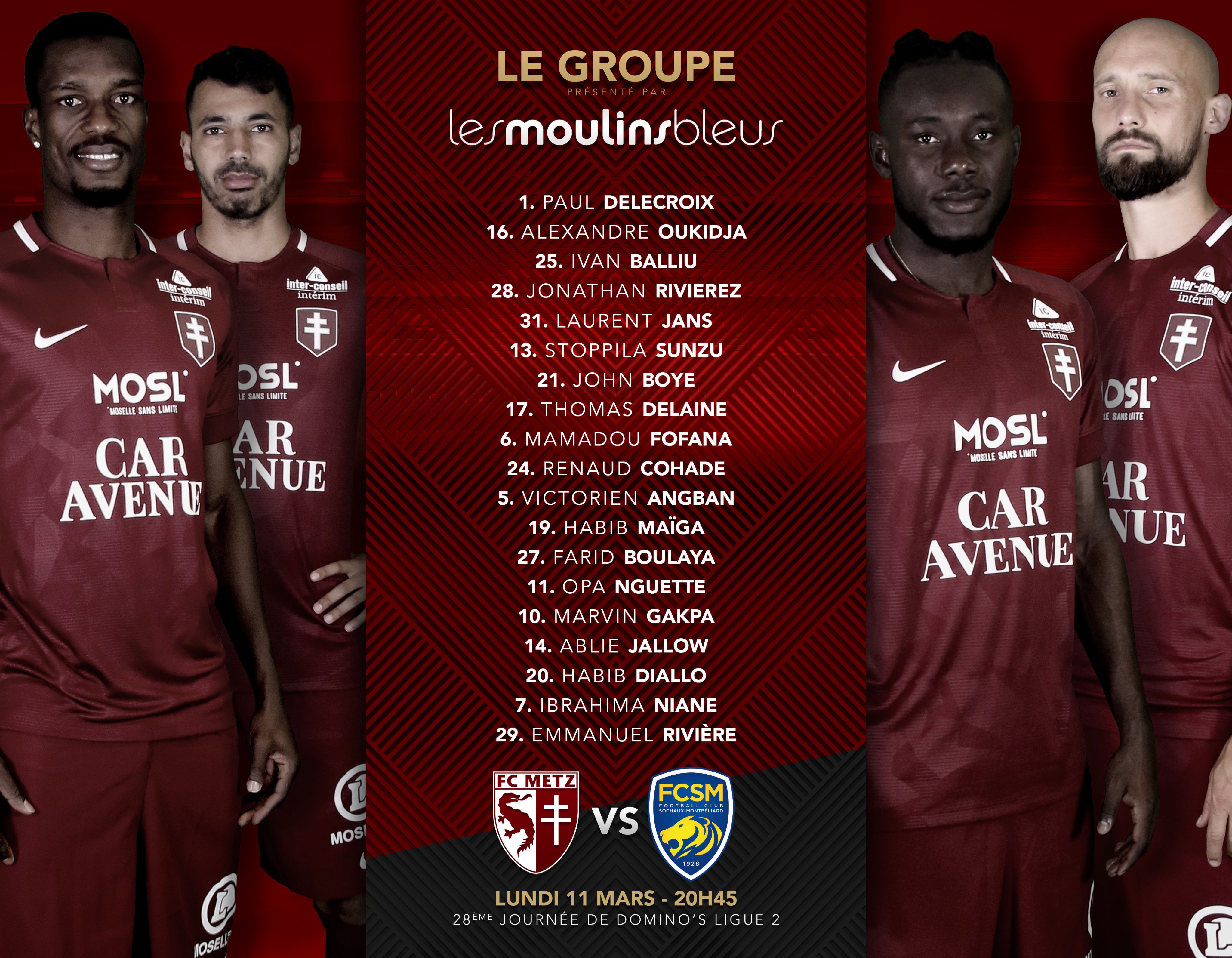 FC Metz-Fc Sochaux Montbéliard 28° journée du Championnat Domino's ligue 2 File